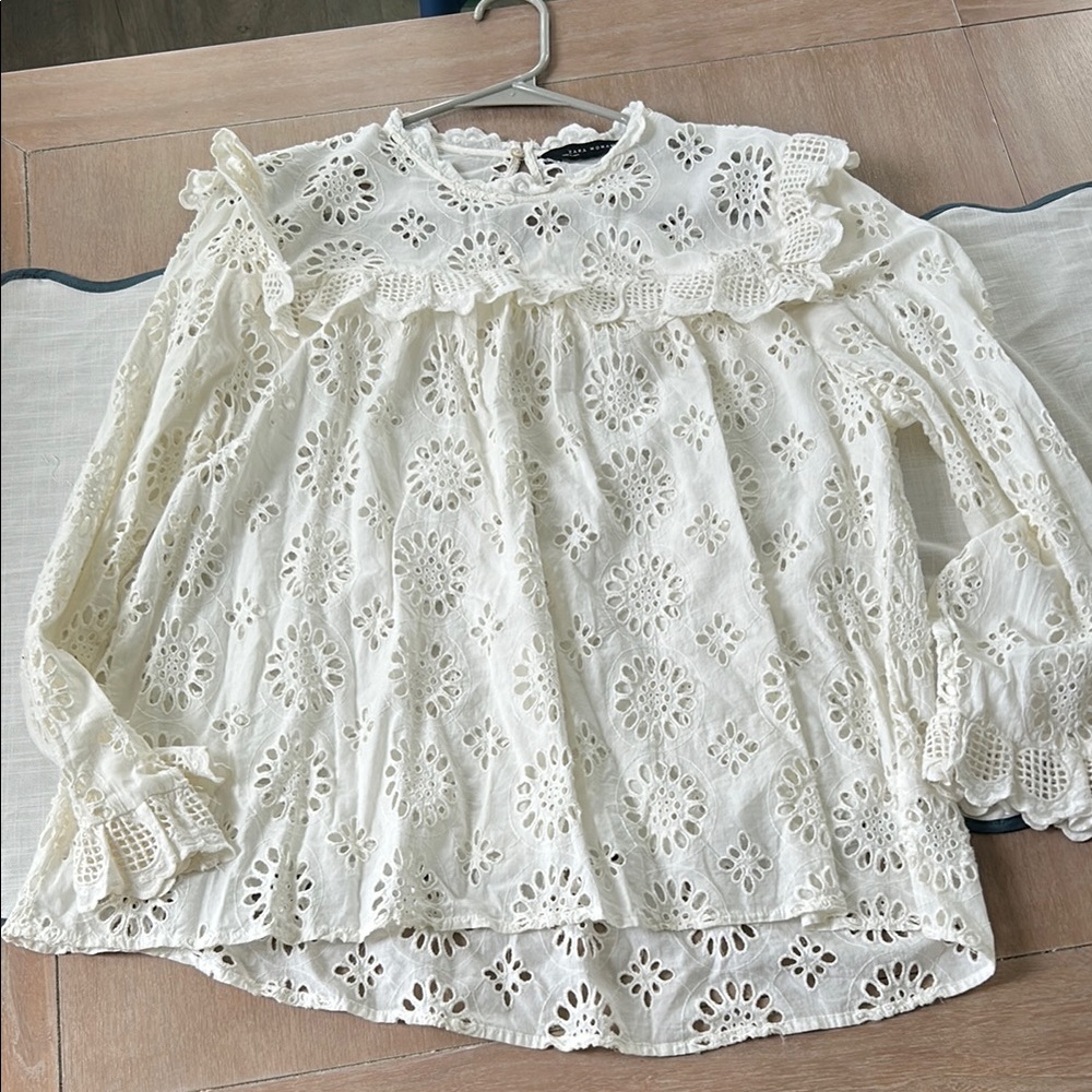 Zara Cream Lace Blouse
